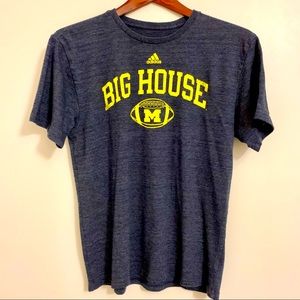 Men's Adidas Michigan Wolverines T-Shirt BIG HOUSE Size L Excellent NCAA